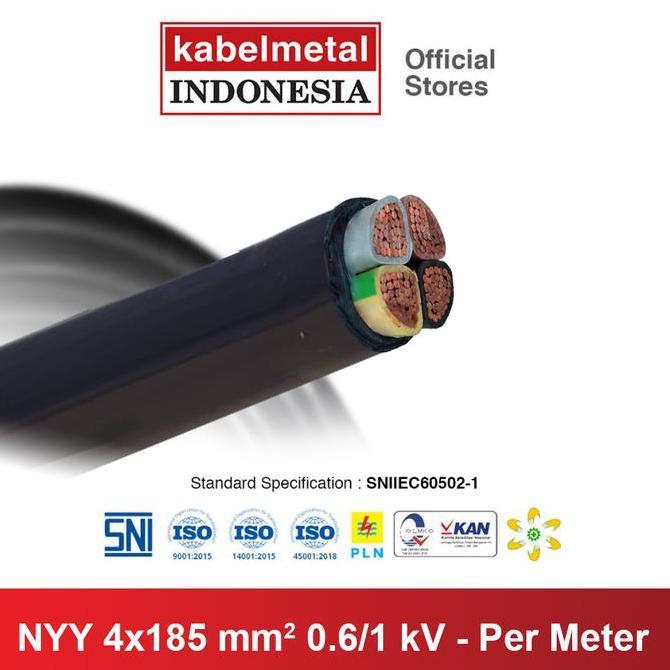 Kabel Metal - Kabel NYY 4x185 mm Per Meter Tufur Outdoor Kawat KMI SNI