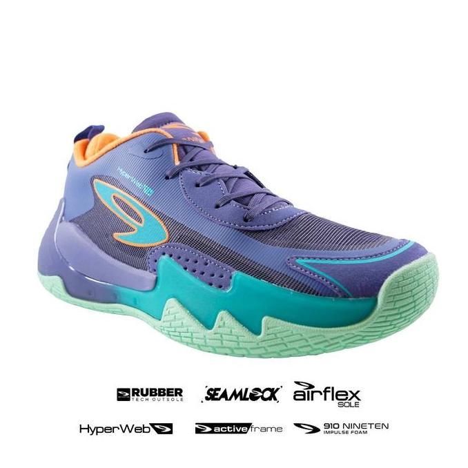 910 Nineten Sepatu Training 910 Nakami Flow - Ungu/Biru Md/Jingga