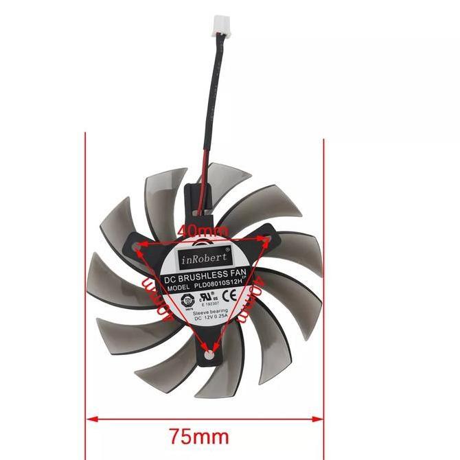 Fan Kipas Vga Gigabyte R9 270x 280x 290x 75mm 3pin 2pin OEM