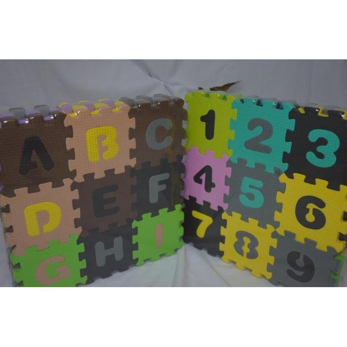 Puzzle Mat Edukatif Abjad & Angka Mini Alas bermain Anak karpet Murah