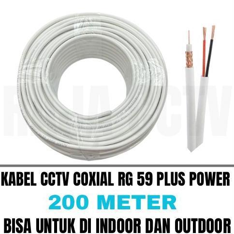 kabel cctv 200 meter rg59 plus power khusus buat cctv indoor dan outdoor