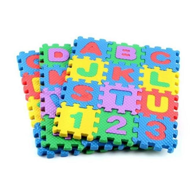 Puzzle Foam Alphabet Huruf Angka Puzzle Lantai 36 Pcs Mainan Edukasi