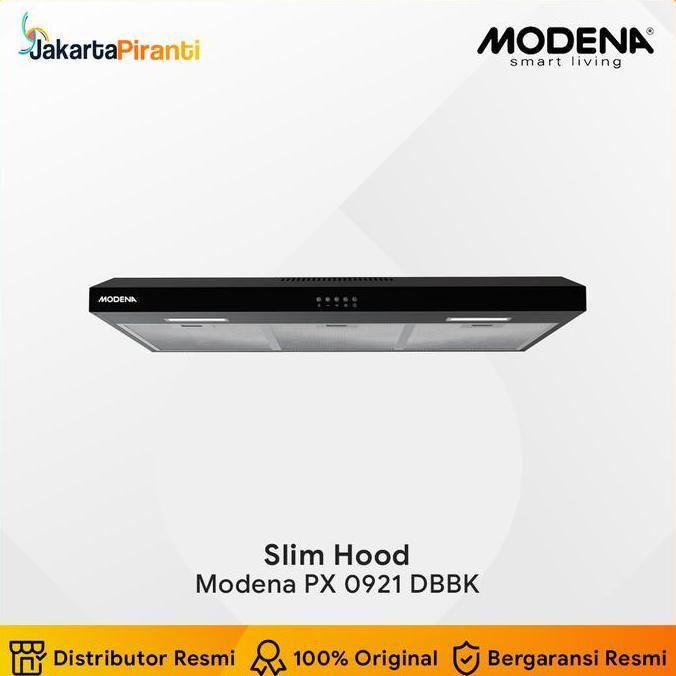 Modena Alat Penghisap Penyedot Asap Kompor Dapur Cooker Hood Slim PX 0921 DBBK 90cm LED Lamp & Carbo