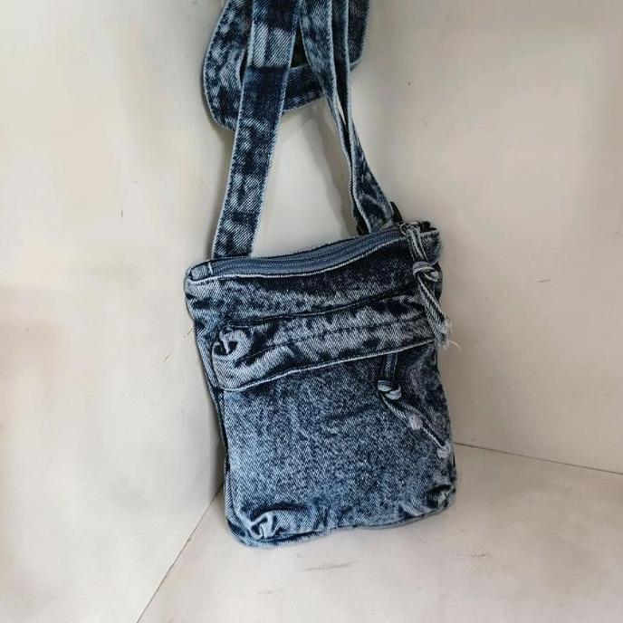 Murah Tas Selempang Hp Kanvas Denim #621 Tas Phone