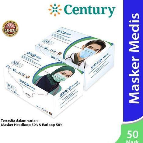 Masker Medis SPC 3Ply 50 Pcs Earloop/Headloop/Mask Medical Face Mask