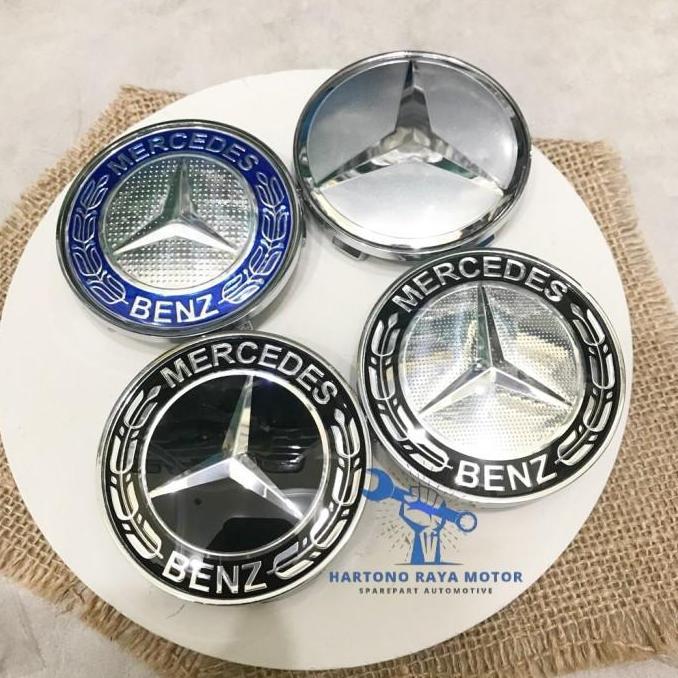 Dop Roda Velg Mobil Emblem Mercedes Benz Tutup Dop Roda Mercy 68mm Ori