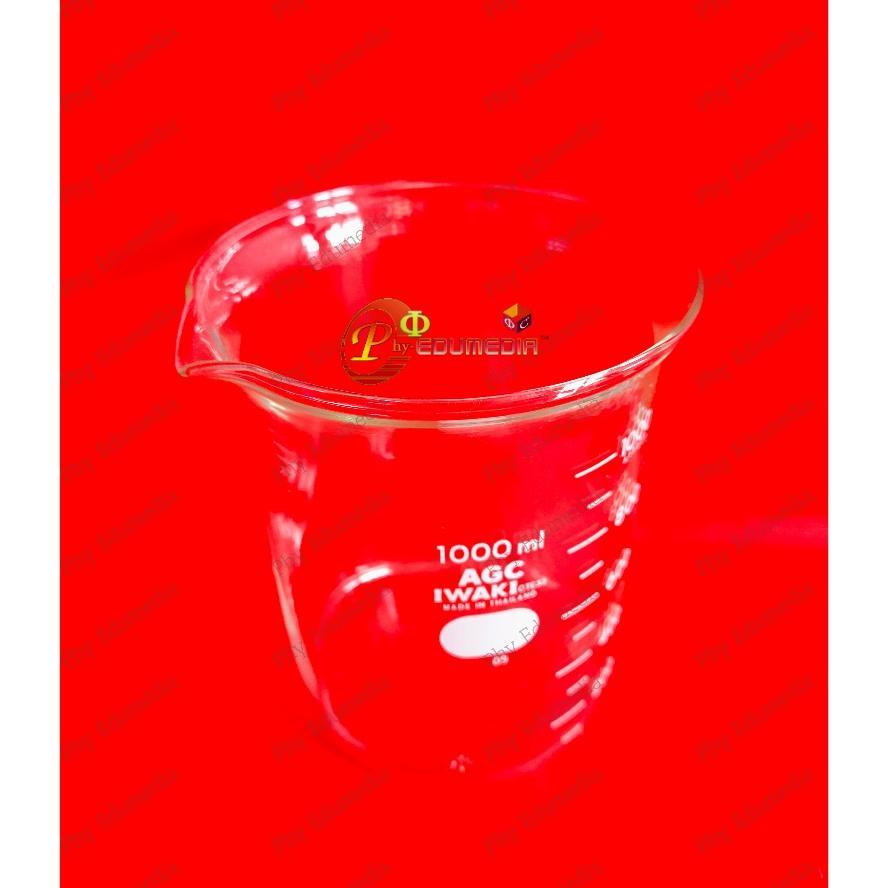 Beaker 1000Ml Iwaki / Beaker Glass 1000Ml / Gelas Kimia 1000Ml Iwaki