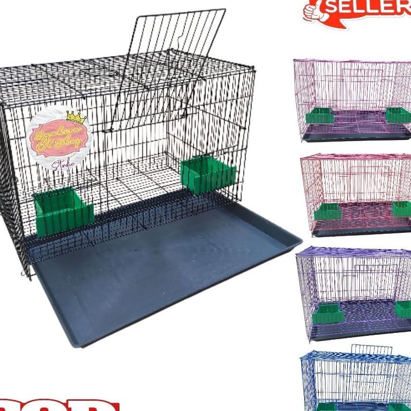 Kandang Burung Umbaran Lipat Free 2Pcs Tempat Minum Dan 1Pcs Loyang Tatakan / Kandang Lipat Uk P 45C