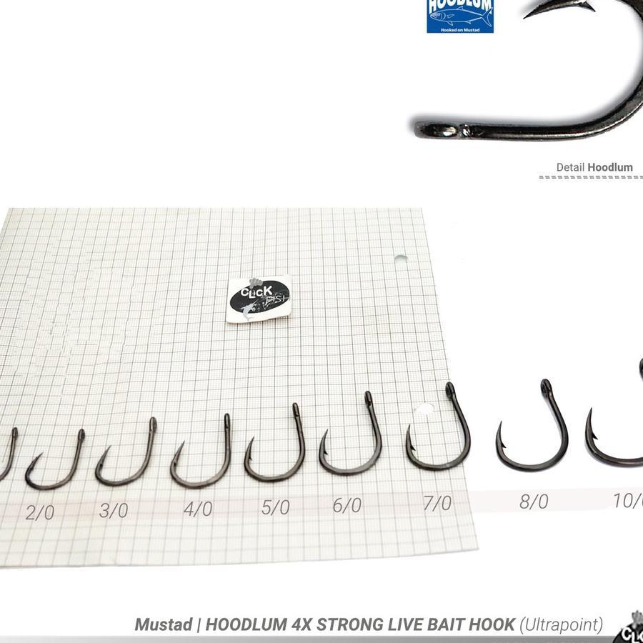 Kail Live Bait Mustad Hoodlum 4X Strong Pancing Kolam Laut Mata Kail Bagus Carbon Stainless  | 10827