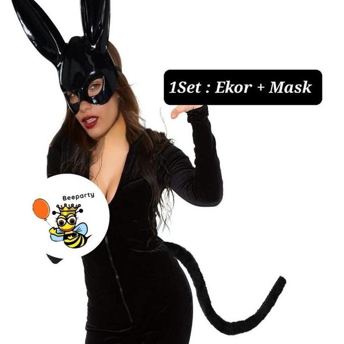Bando Kucing Cosplay Set Halloween Ekor Devil Wanita
