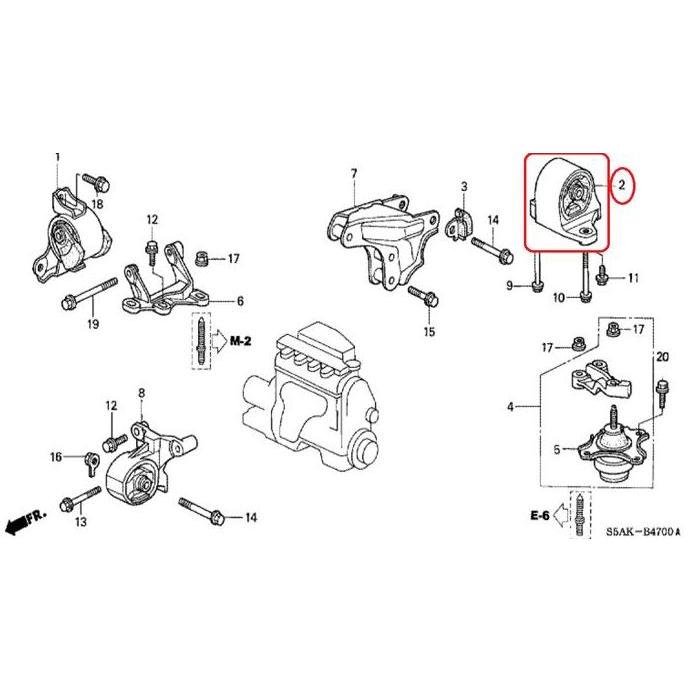 Engine Mounting Belakang MANUAL STREAM CIVIC ES 2001-2005 Original
