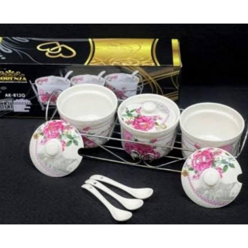 Tempat Bumbu Keramik Fiorenza Ak-812Q 3 Pcs
