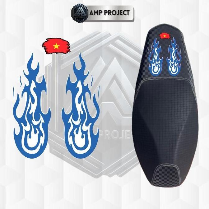 Sarung Jok AMP PROJECT YAMAHA Sarung Jok Motor V2 Motif CATUR Api Vietnam bahan V3 mix CATUR copy Mb
