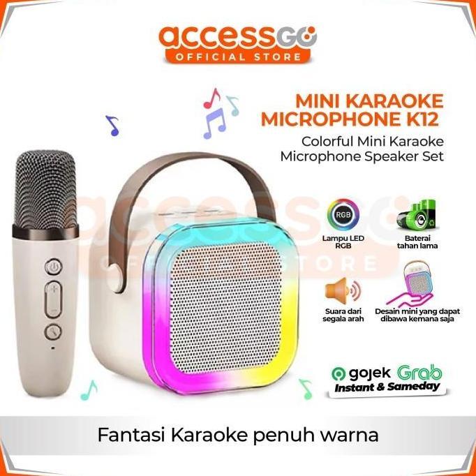 MINI KARAOKE K12 Colorful Mini Karaoke Microphone Speaker Set LA