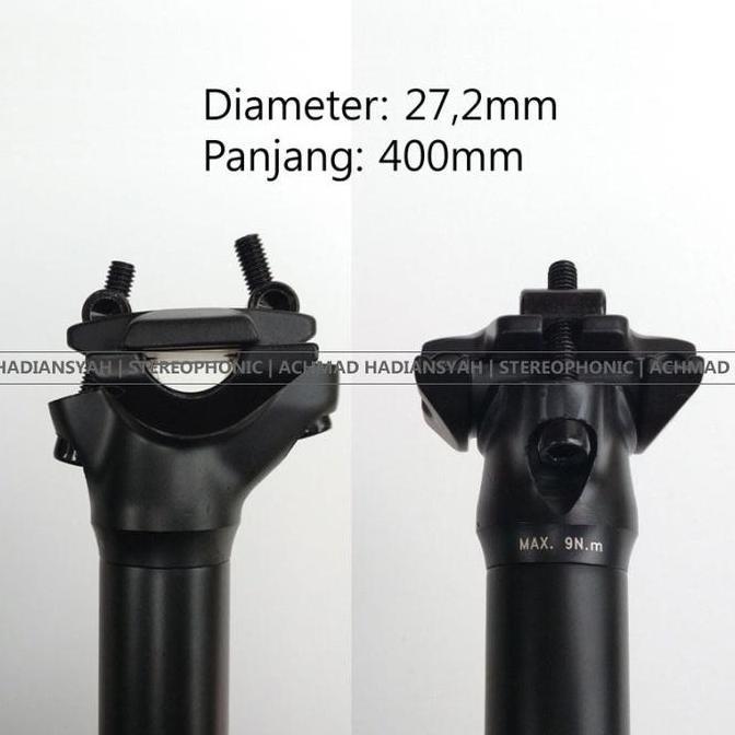 Seatpost United 27.2Mm Panjang 400Mm Seatpost 27.2 Seatpost 27,2 Hitam