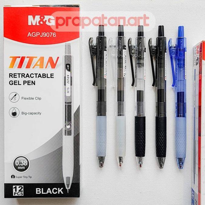 M&G Retractable Gel Pen TITAN 0.38mm-1.0mm | Pena Jel | Pulpen