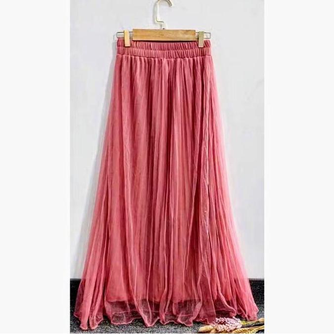ROK Tutu Bertingkat bahan Skirt import ada Dalaman Furing  premium dan adem nyaman di pake fit to S-