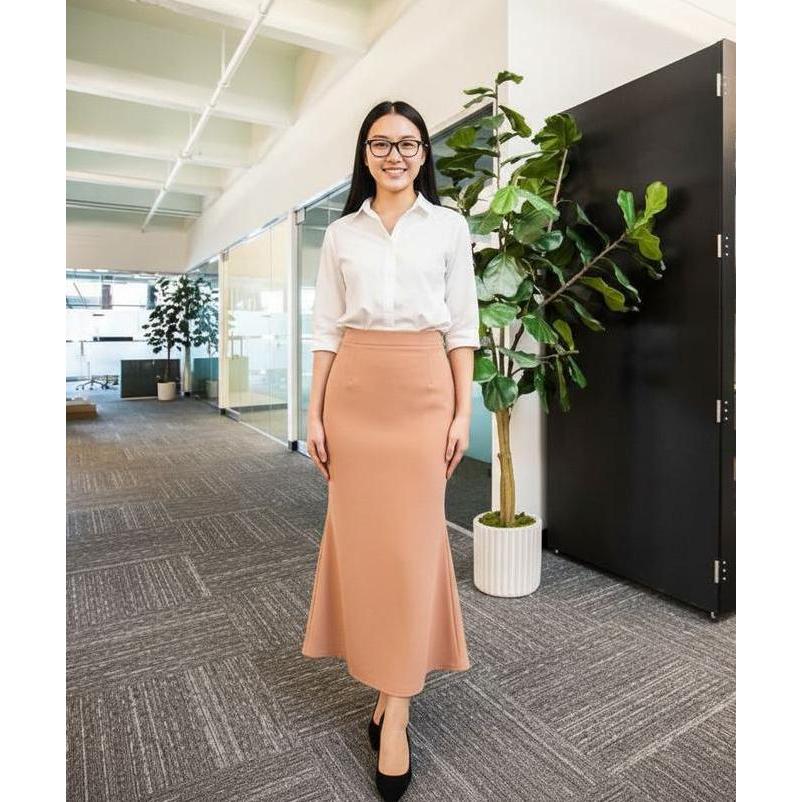 Rok Span Wanita Panjang Rok Duyung Mermaid Scuba Premium Bahan Tebal Adem Fit to L Cocok untuk OOTD 