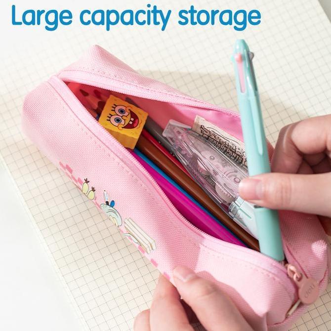 Deli Pencil Pouch Tempat Pensil Kotak Pensil Spongebob Kain Oxford EH97X Alat Stationery Tulis