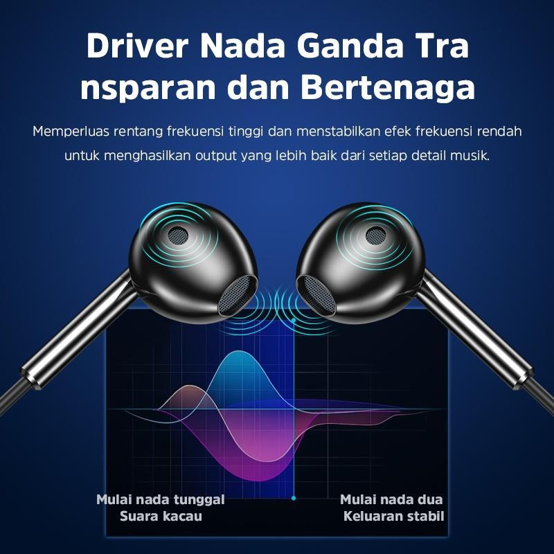 (Hot)Basike Headset Berkabel Gaming 9D Surround Bass Berat Earphone Semi-In-Ear Mikrofon Hd Type-C 3
