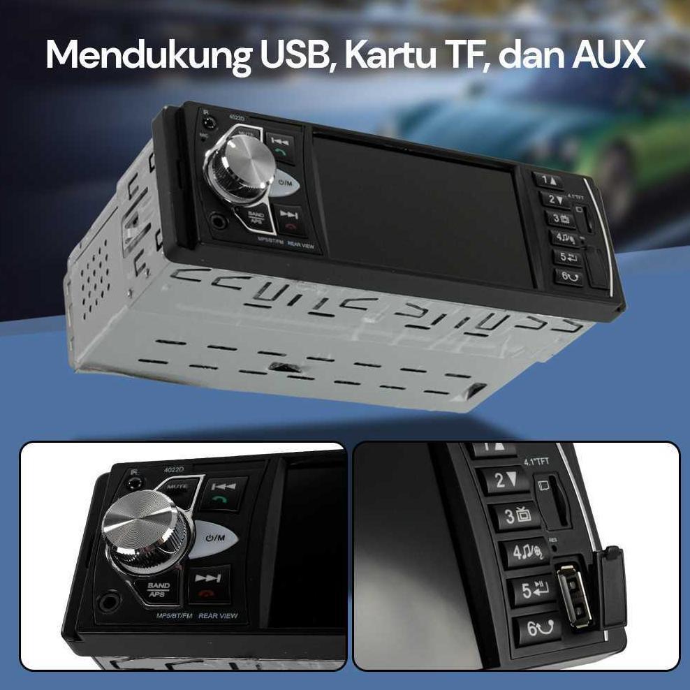 Tape Audio Mobil Bluetooth MP5 Player Layar Parkir Monitor 4.1 Inch 4022D Support Video 1080P