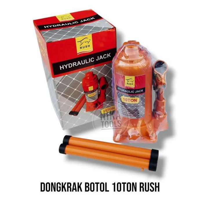 BEBAS ONGKIR - Dongkrak Botol Hydraulic Jack 10 Ton RUSH