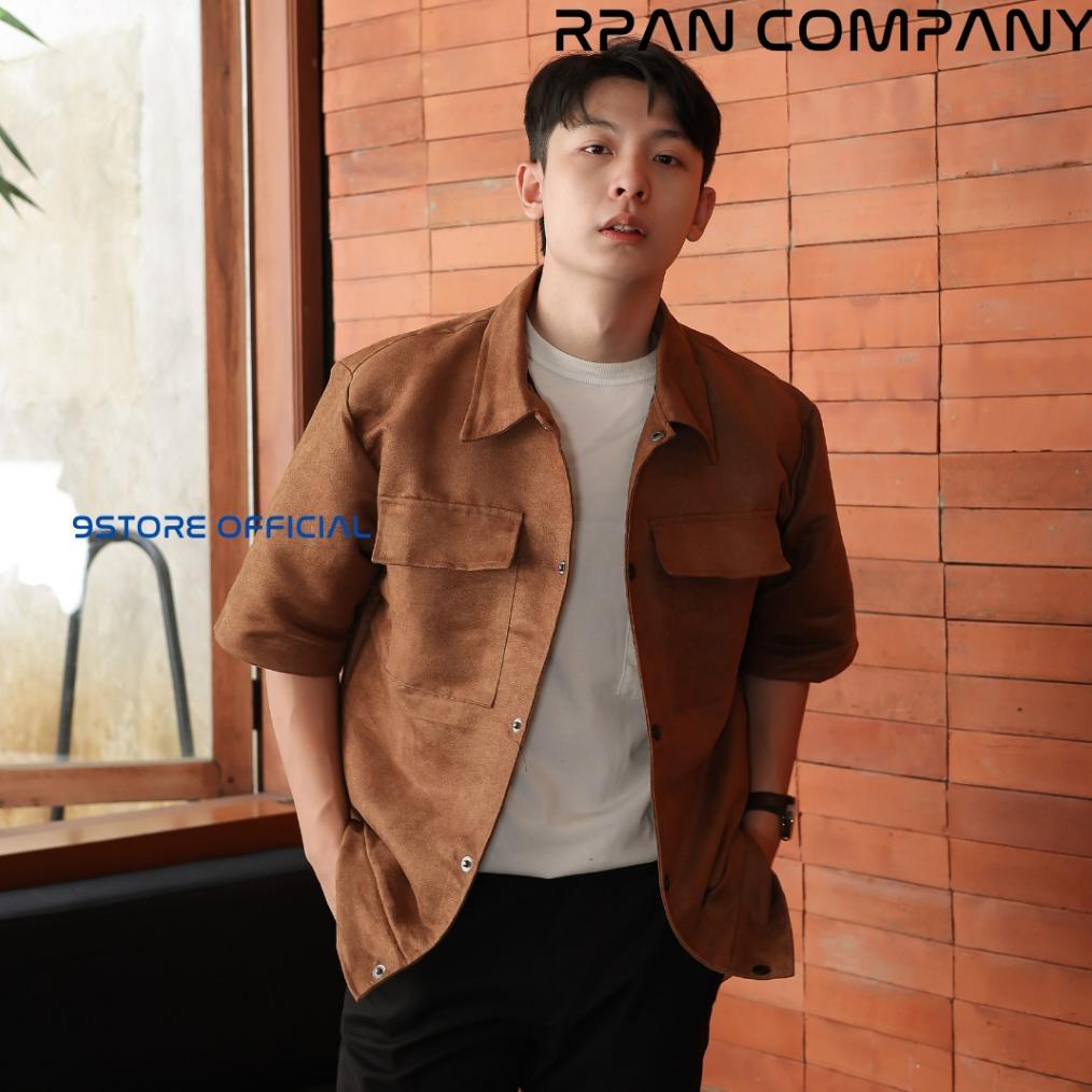 Diskon Kemeja Suede Oversized Lengan Pendek Pria / Oversize Shirt Suede