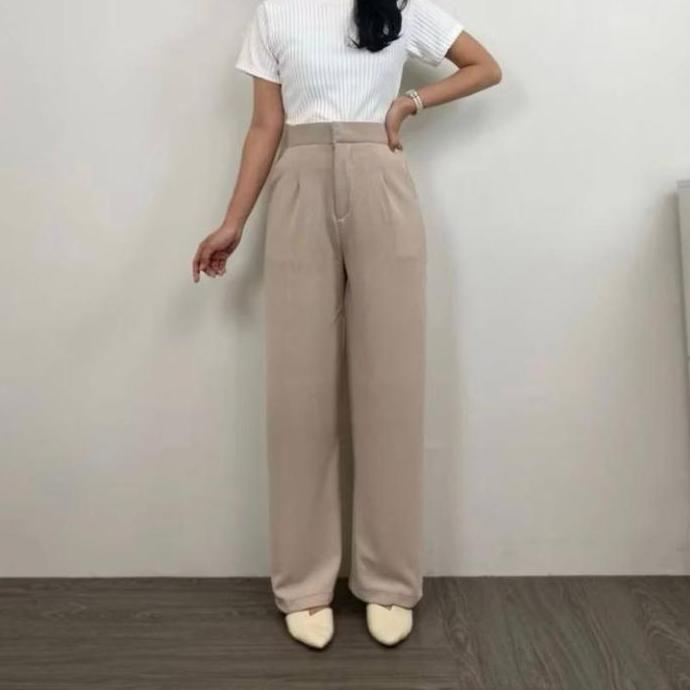 TERKINI CELANA WANITA KULOT KNIT PANTS PREMIUM HIGH WAIST - KOREAN STYLE COZY TERKINI