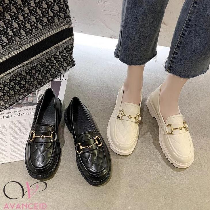 NEW ARRIVAL AVANCEID 1909 LOAFERS SEPATU SNEAKERS WANITA KERJA DOCMART HITAM