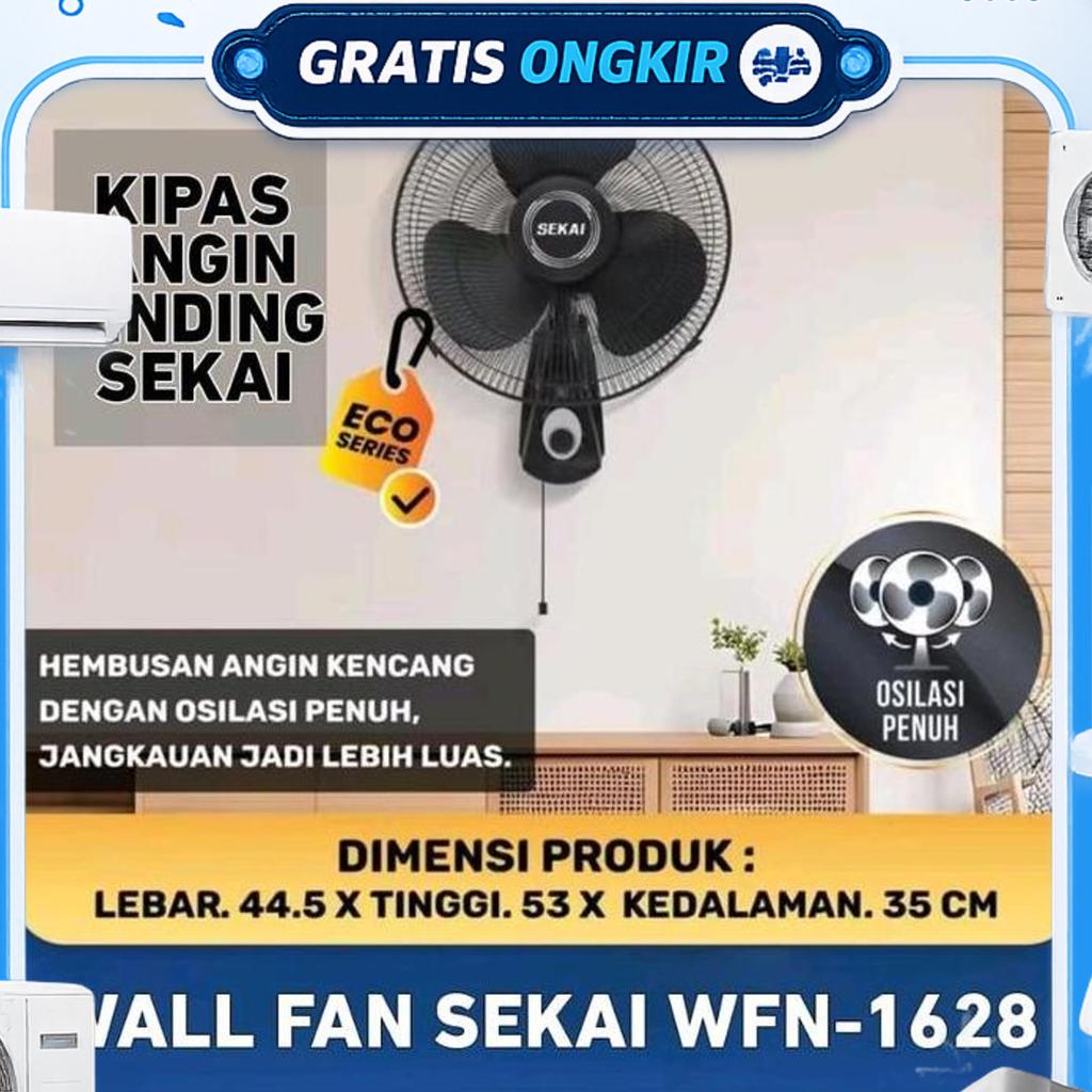 Sekai Kipas Angin Dinding Wfn1628 Rc Remot / Wfn1628 Ukuran 16Inci Wall Fan Sekai Kipas Sekai