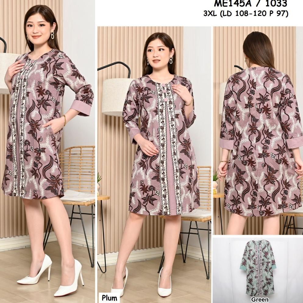 Premium Dress Batik Wanita Tangan Panjang Reg - Jumbo Me145A