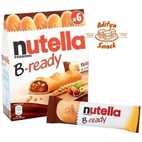 Pedas Nutella B-Ready Box Chocolate/Nutella Wafer 132 Gr - Isi 6Pcs, Original Creamy Spread, No Arti