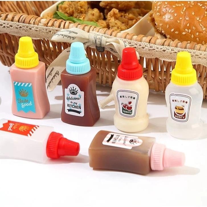 Botol Saus Bento Model Klik Mini Bekal Anak Botol Sambal Kecap Selai Bekal Cup Salad Dressing Bento 