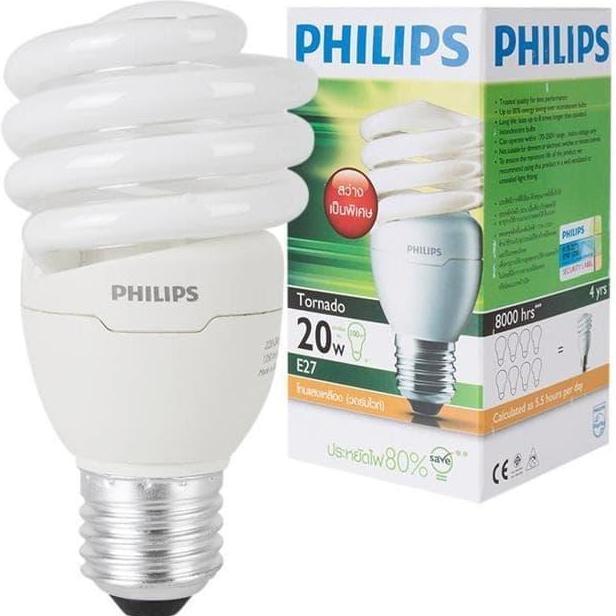 Zaito- Bohlam Philips Tornado Lampu Philips Tornado / Lampu Ulir Philips 20W
