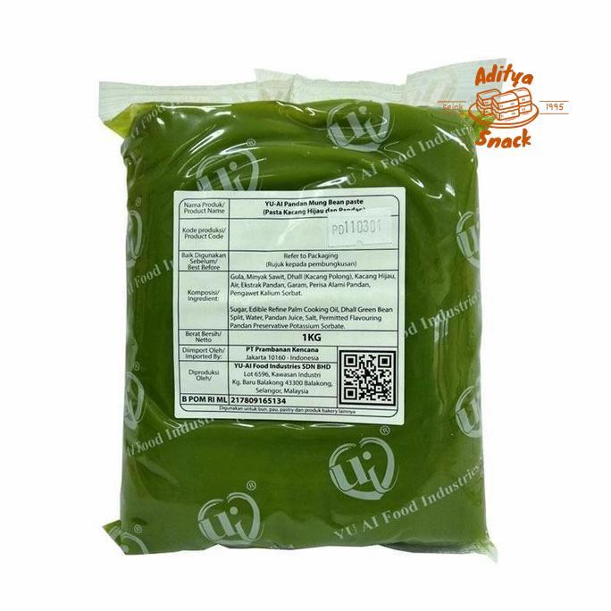Mantap Yu Ai - Pasta Filling Pandan 1Kg / Pandan Mung Bean
