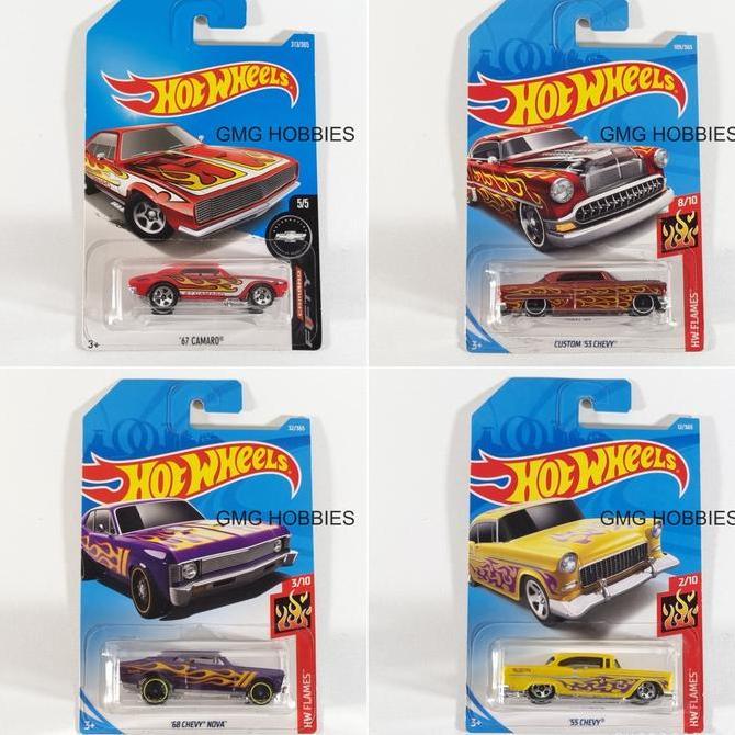 '67 CAMARO FIFTY - CUSTOM '53 CHEVY BROWN HW FLAMES - '68 CHEVY NOVA PURPLE HW FLAMES - '55 CHEVY YE