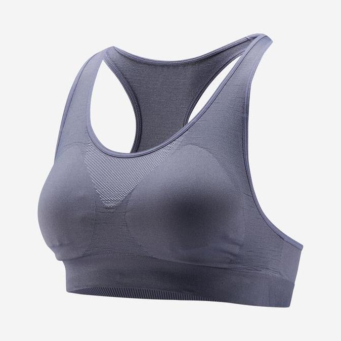 DECATHLON KALENJI SPORT BRA DENGAN PAD - ASH BLUE - 8882261