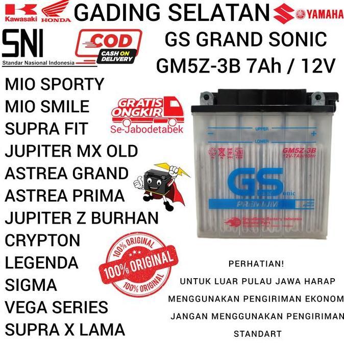 Aki Basah GS GM5Z 3B 7 Amper MIO SPORTY , ASTREA GRAND , JUPITER Z BURHAN , Grand Sonic aki  basah A