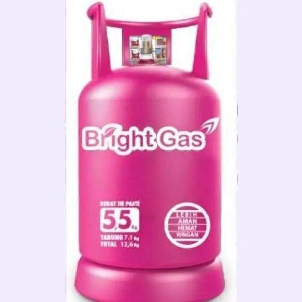 TABUNG GAS ELPIJI LPG 5,5KG - 5.5KG- 5KG PINK BRIGHT GAS(TABUNG + ISI)