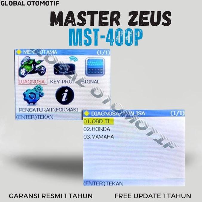 Scanner Motor Injeksi HONDA & YAMAHA - MASTER ZEUS MST-400 2in1