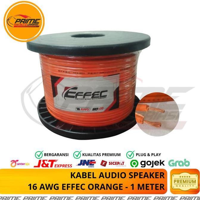 Kabel Speaker Audio Effec Orange 15 Awg - 1 Roll