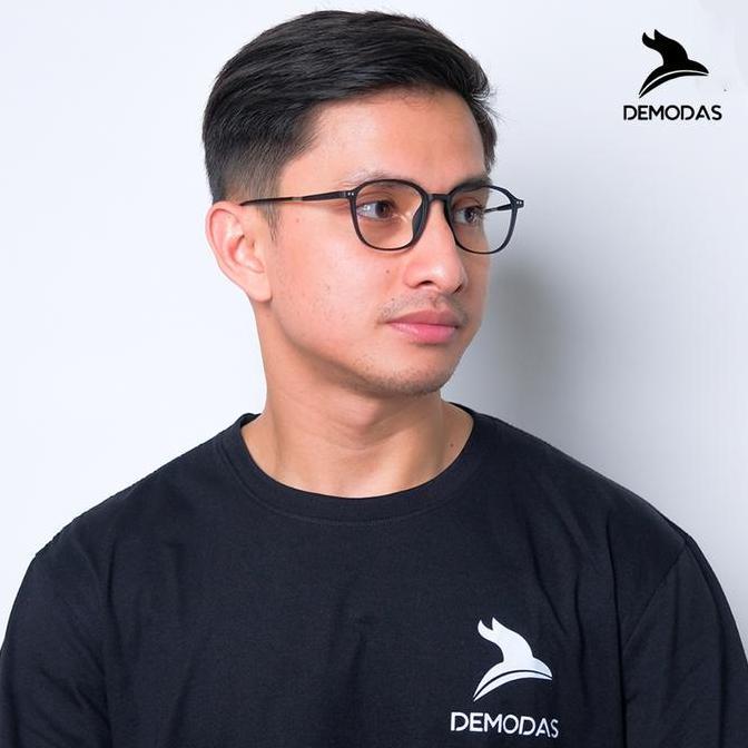 Dellx- Frame Demodas 2127L Lensa Bluechromic All Size Pria Nita - Hitam Doff Kacamata Antiradiasi Bl