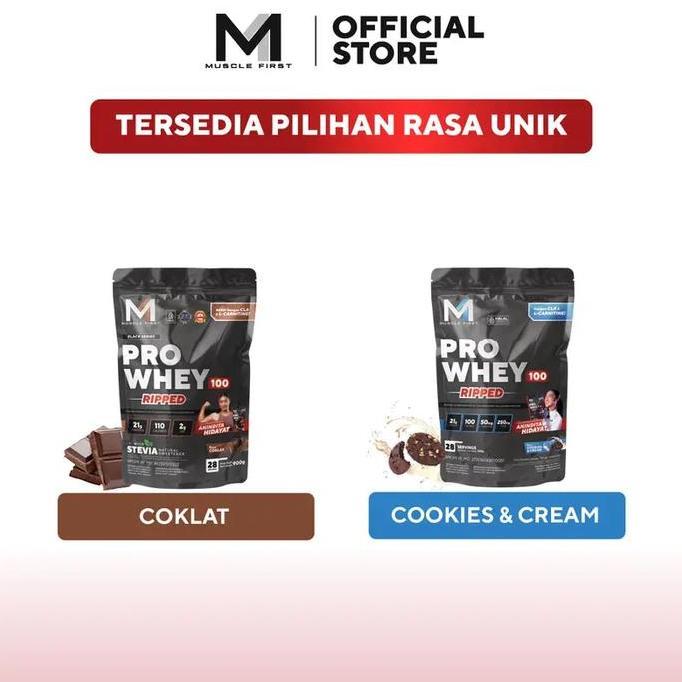 M1 Muscle First Pro Whey Ripped 2 Lbs (900Gr) / Pro Whey 100 Ripped Protein Bpom Bar