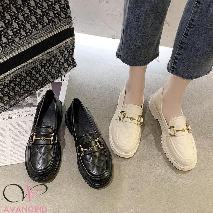 PROMO AVANCEID 1909 Loafers Sepatu Sneakers Wanita Kerja Docmart Hitam KEKINIAN