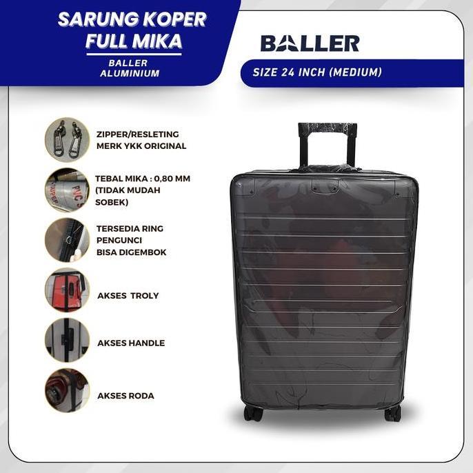 Reborn - Sarung Koper | Cover Koper Full Mika Baller Tipe Aluminium  24 inch (Medium)