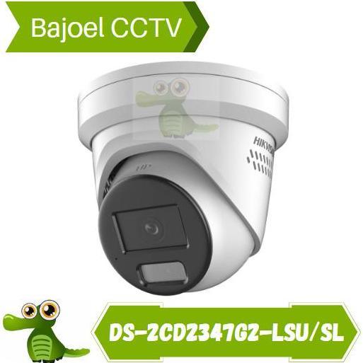 TERBARU - HIKVISION DS-2CD2347G2-LSU/SL 4MP ColorVu Strobe Light & Audible Warni
