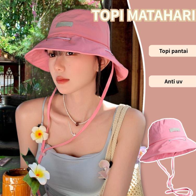 Bucket Hat Topi Pantai Topi Wanita Korea Style Topi Rimba Topi Olahraga Wanita Topi Bucket Wanita