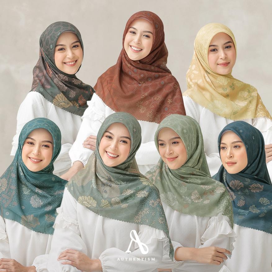 Authentism Id | Queen Bee Series - Kerudung Segi Empat Motif Voal Ultrafine Lasercut Premium