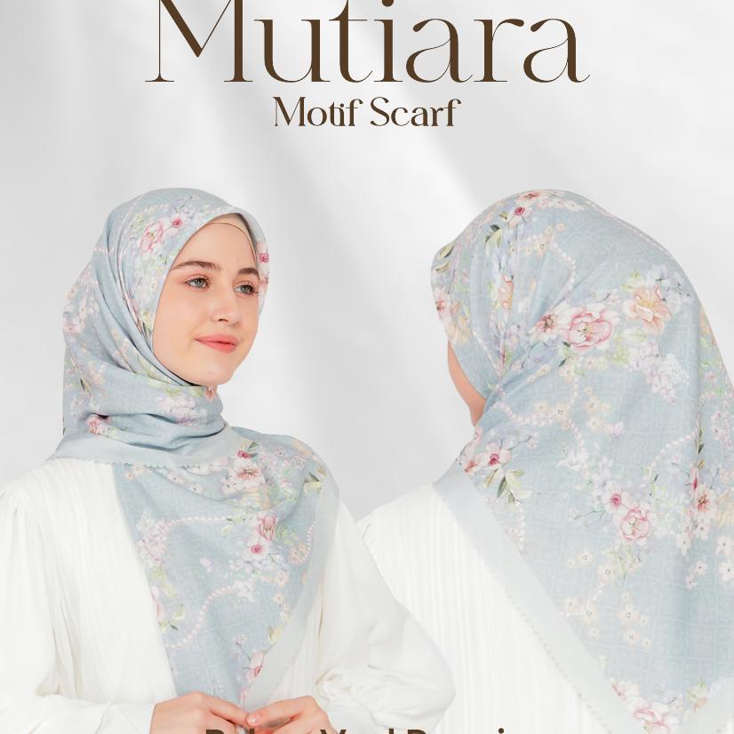 Mimamim Hijab - Jilbab Mutiara Segiempat Motif Scarf Voal Premium Kerudung Square Lasercut