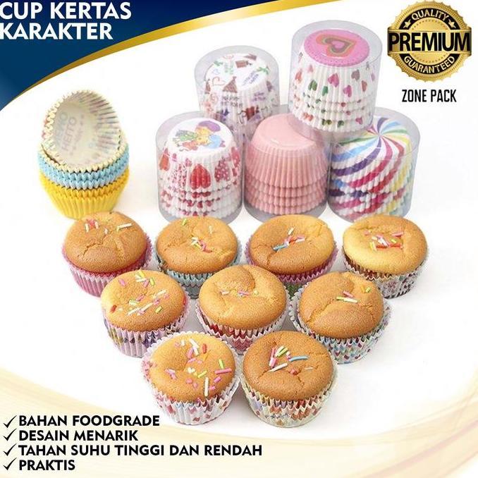 [100 PCS] Cup Kertas Karakter | Paper Cup CupCake Motif Karakter Lucu | Cup Cake Paper Cetakan Kue M